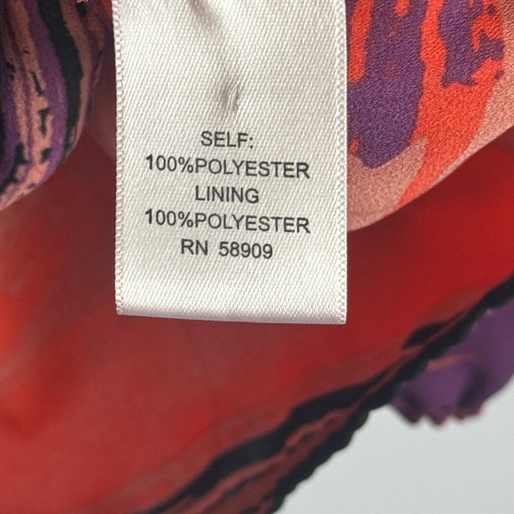 Black Rainn Casual Multicolor Abstract Pleated Front & Back Blouse Size Medium - Picture 8 of 11